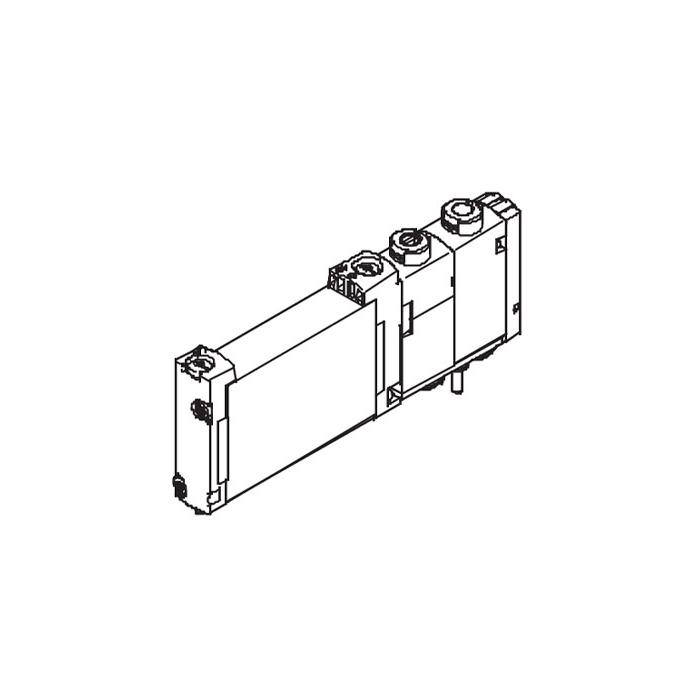 Plate valve G1/4, 2x two-position three-way valve, external pilot air source, mechanical spring return, valve width 18 mm, FAS-B18-T32U-MZ, 8180212140